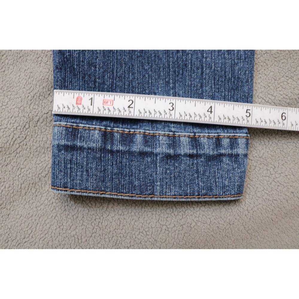 AC3998 Faded Denim Trucker Jacket Women Large Blue Stretch Buttons Casual 90s - Picture 10 of 15